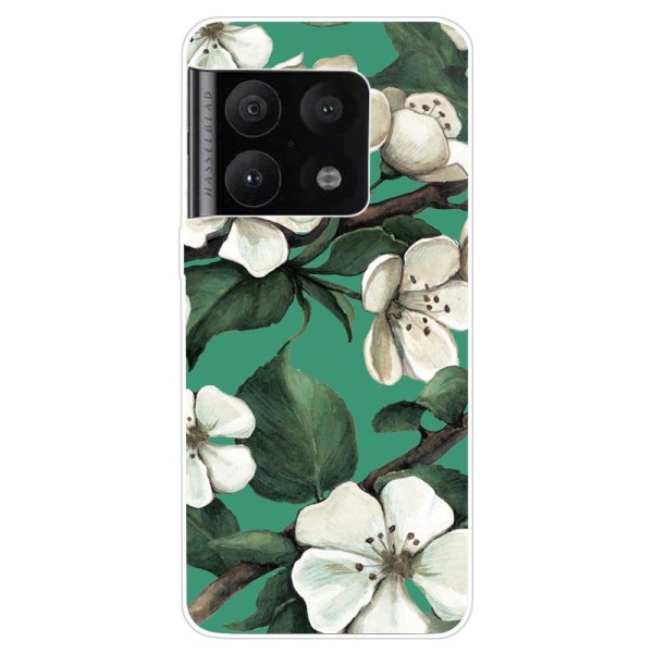 Deco OnePlus 10 Pro Suojakotelo - White Flowers Green