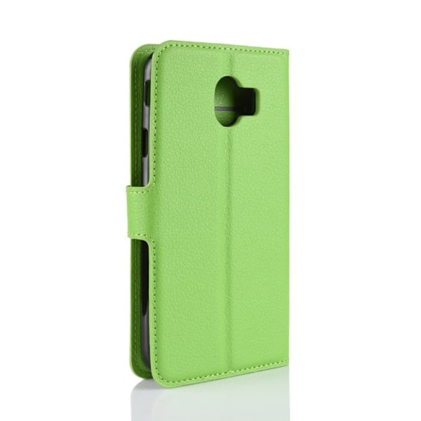 Samsung Galaxy J4 (2018) litchi tekstur læder flip etui - Grøn Green