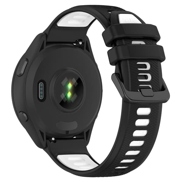 Garmin Forerunner 265S silikonrem i dubbla färger - Svart / Vit Svart