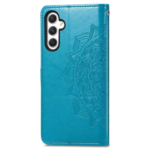 Mandala Samsung Galaxy A25 etui i lær - Blå Blue