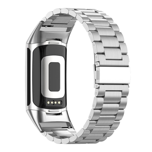 3 bead style watch strap for Fitbit Charge 5 - Silver Silvergrå