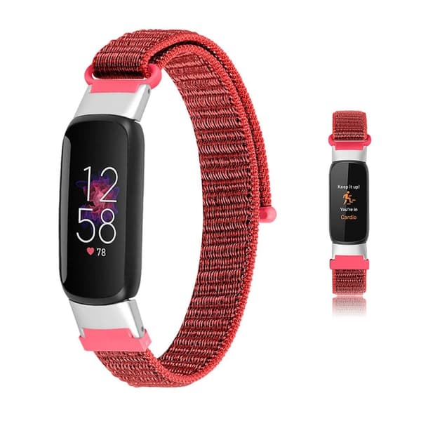 Fitbit Luxe nylonvevd klokkerem - Rød Red