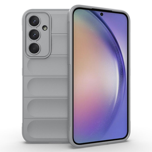 Mjukt greppformat Samsung Galaxy A55 skal - Ljusgrå Silvergrå