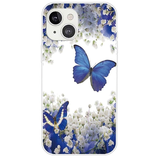 Deco iPhone 14 Plus skal - Fjärilar / Blommor Blå