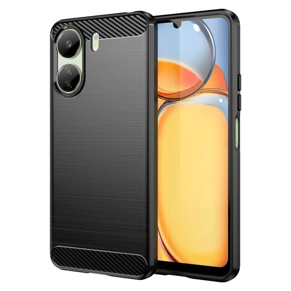 Carbon Flex Xiaomi Redmi 13C / Xiaomi Poco C65 deksel - Svart Black