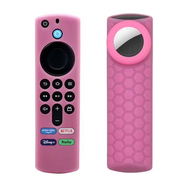 2-i-1 Amazon Fire TV Stick 4K (3:e) / AirTag silikonöverdrag - Noctilucence Rosa Rosa