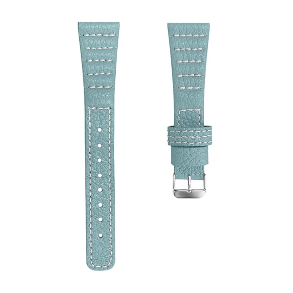 Haylou Solar LS05 / Xiaomi Watch Color aalto ompelemalla linjat aitoa nahkaa katsella hihna - Sininen Blue