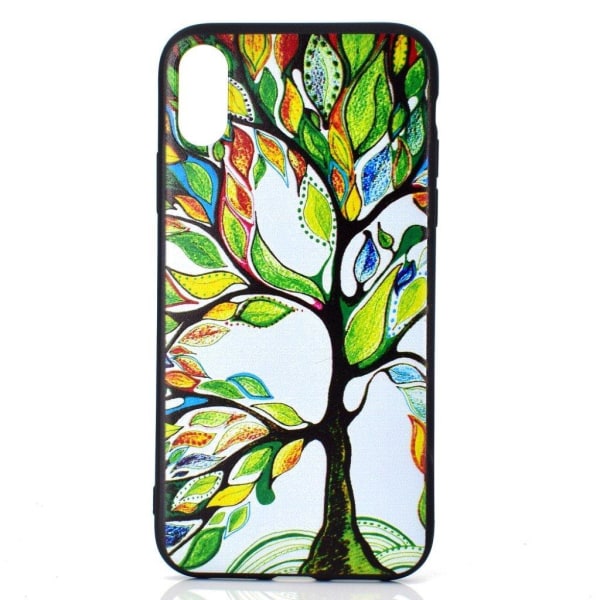 iPhone Xs Max mobilskal silikon tryckmönster – Färgfullt träd Grön