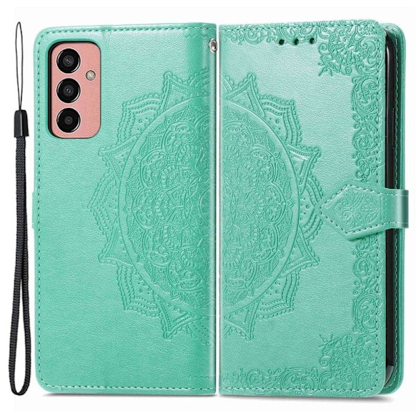 Mandala läder Samsung Galaxy M13 4G fodral - Grön Grön