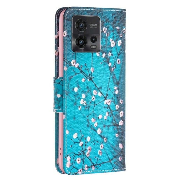 Wonderland Motorola Moto G72 Flip Etui - Plum Blossom Blue