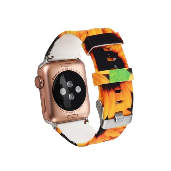 Apple Watch 38mm erstatnings urrem i silikone med blomster mønster - Stil E Multicolor