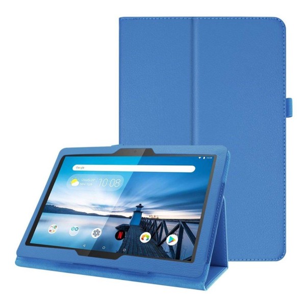 Lenovo Tab M10 litchi texture leather case - Baby Blue Blå
