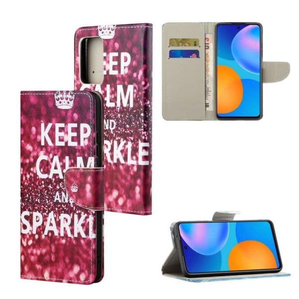 Wonderland OnePlus 9 Pro flip case - Keep Calm and Sparkle Red
