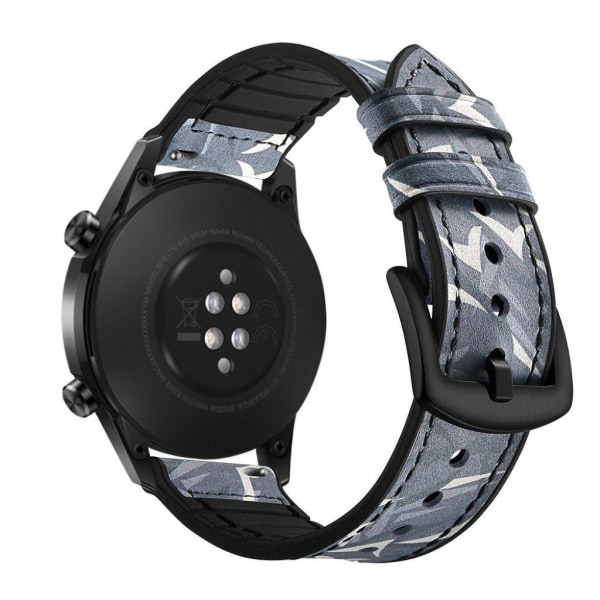 Huawei Watch GT 2 46mm genuine leather watch band - Dark Blue / Blue