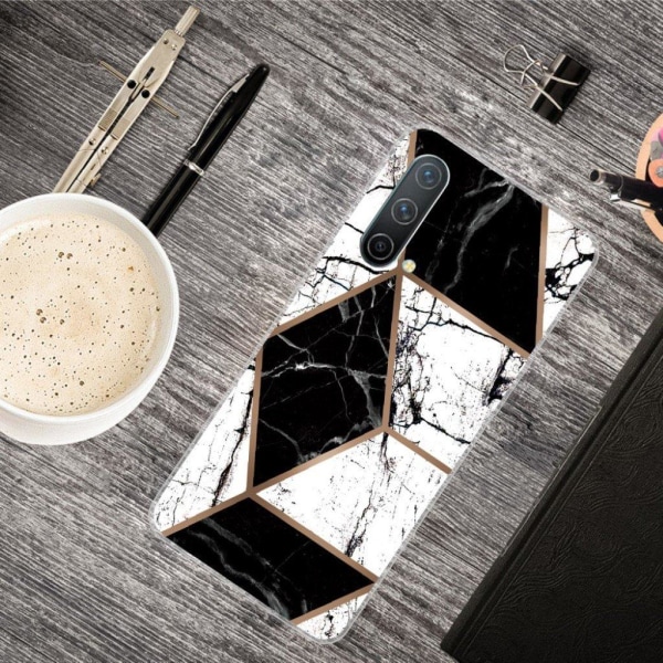 Marble design OnePlus Nord CE 5G cover - Sort Og Hvid Marmorform Multicolor