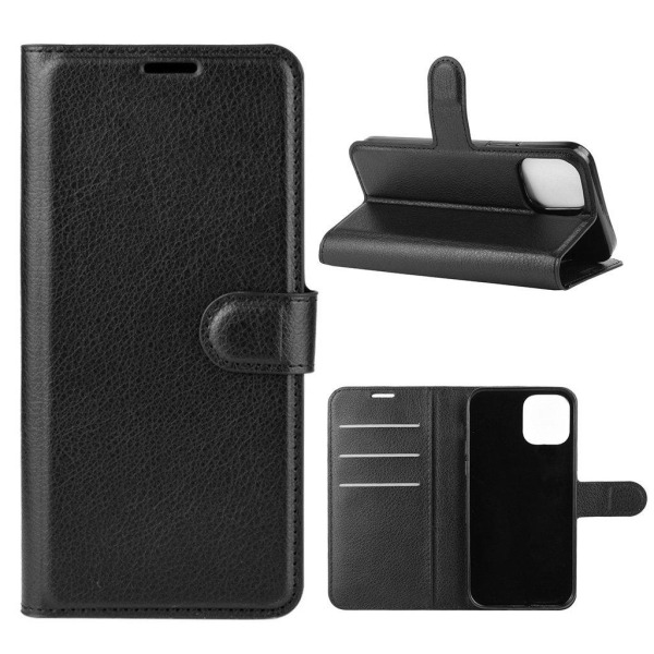 Klassisk iPhone 12 Pro / iPhone 12 flip etui - Sort Black