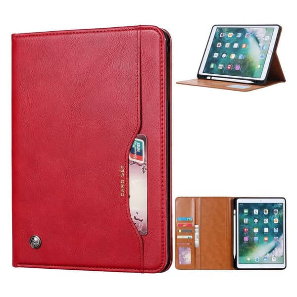 iPad 10.2 (2020) holdbar læder flip etui - rød Red