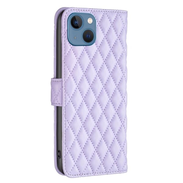 Rhombus mat iPhone 13 flip etui - Lilla Purple