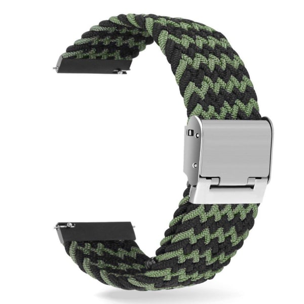 22 mm universellt elastiskt klockarmband i nylon - Svart / Grön Svart