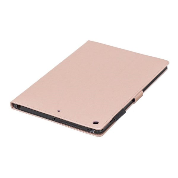 iPad 10.2 (2019) imprint flower brilliant leather flip case - Ro Pink