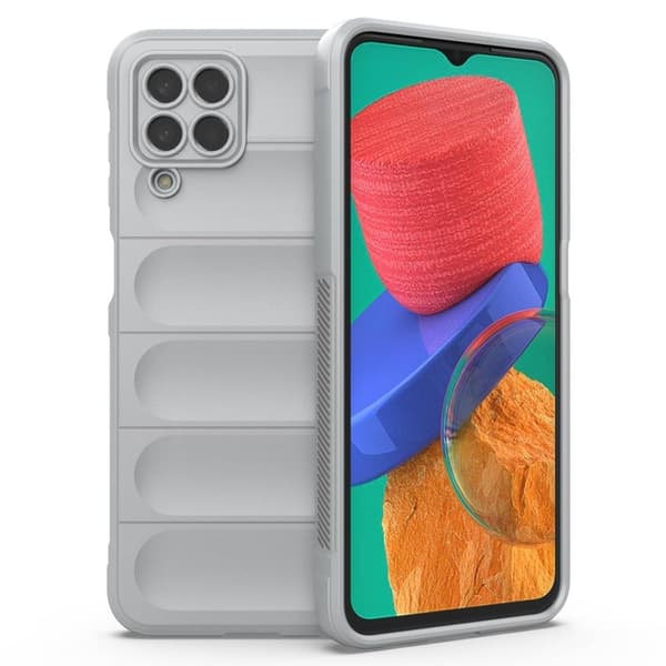 Mjukt greppformat Samsung Galaxy M33 5G skal - Silver/Grå Silvergrå