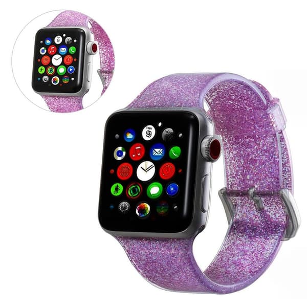 Apple Watch Series 5 / 4 44mm flash pulver silikon armbånd - Rosa Pink