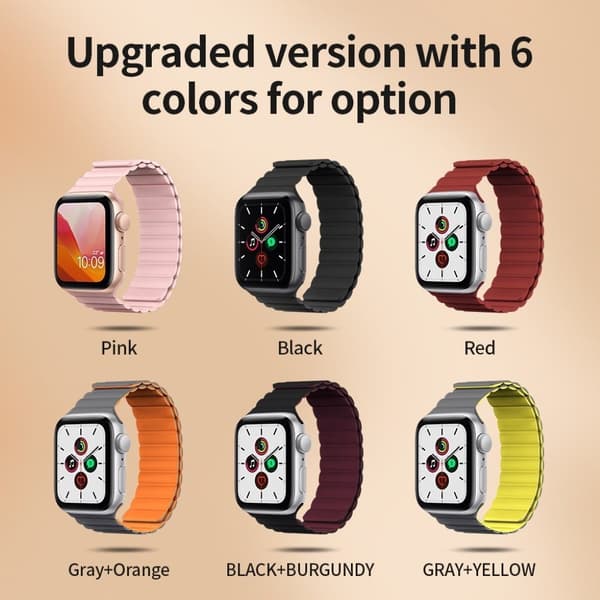 KINGXBAR Apple Watch 40 mm klokkerem i silikon - Grå / Oransje Silver grey