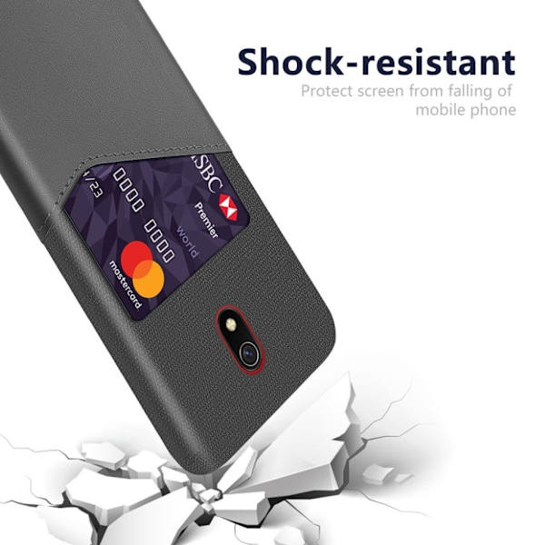 Bofink Xiaomi Redmi 8A Card cover - Grå Silver grey