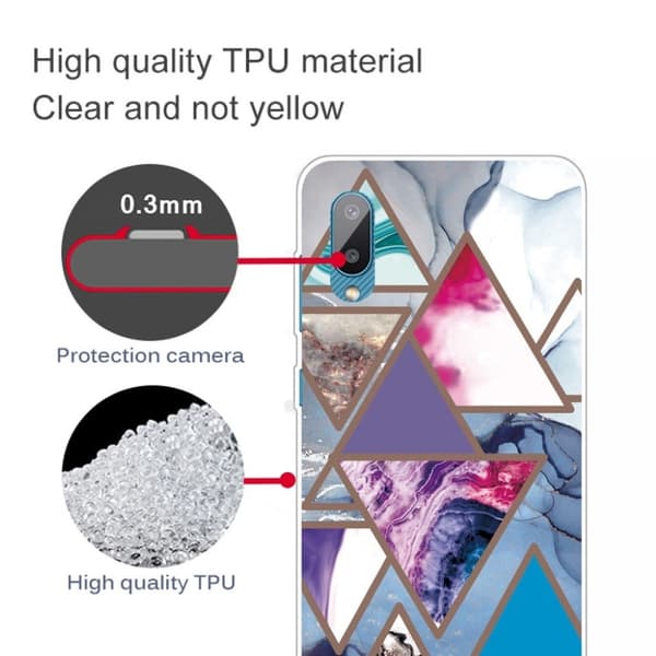 Marble Samsung Galaxy M02 / A02 Etui - Trekant Mønstre i Klinkekule Multicolor