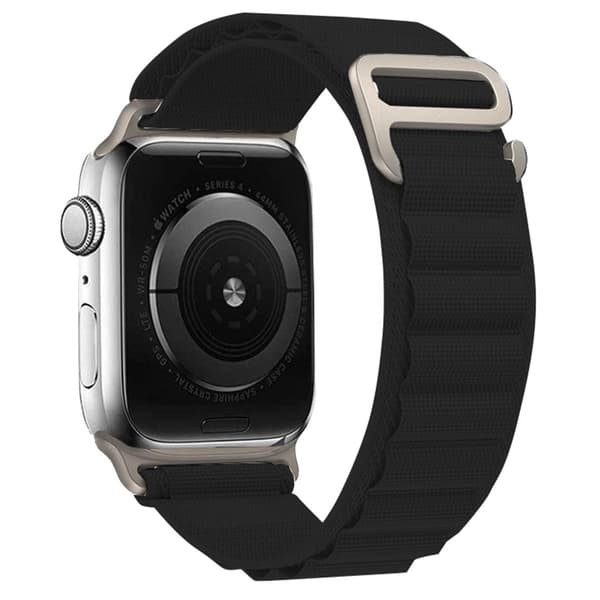 KALEBOL Apple Watch Series 41mm - 40mm - 38mm Universal Watch Strap Nylon Loop Band - Sort Black
