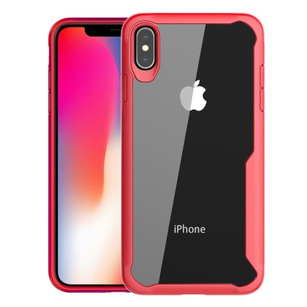 iPhone Xs Max beskyttelses deksel av hybrid materiale - rød Red
