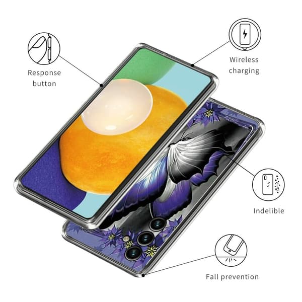 Deco Samsung Galaxy A35 deksel - Lilla Sommerfugl Purple