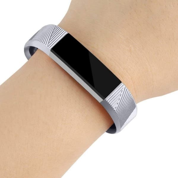 Fitbit Alta silikon shiny klockarmband - silver Silvergrå