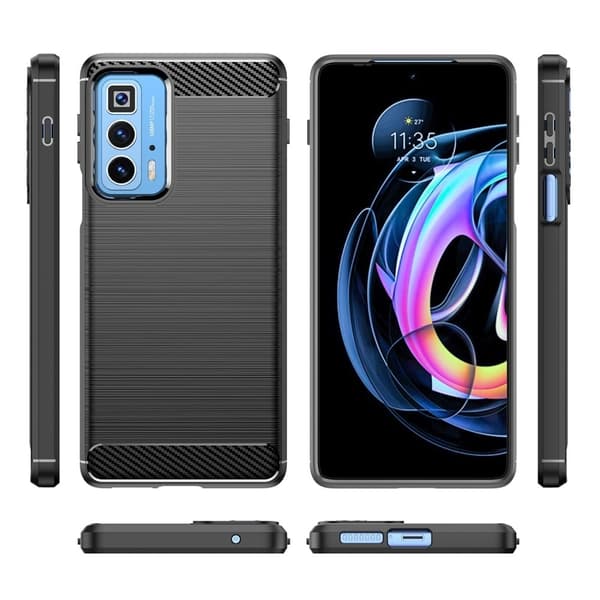 Carbon Flex Suojakotelo Motorola Edge 20 Pro - Musta Black
