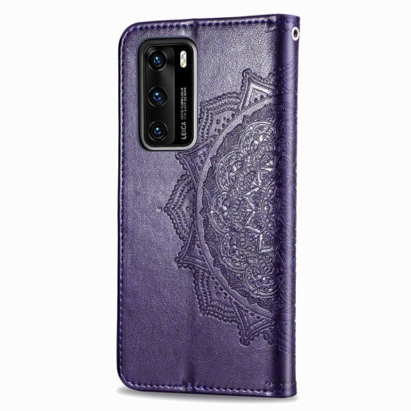 Mandala Huawei P40 Flip etui - Lilla Purple