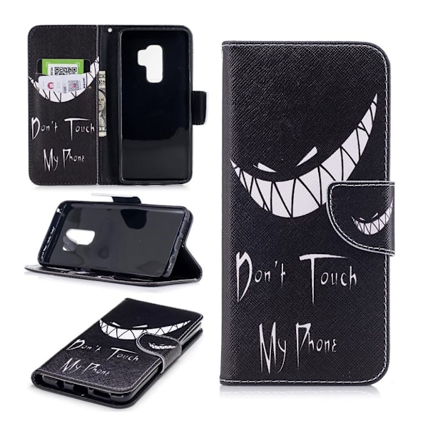 Samsung Galaxy S9 Plus Printet Mønster PU læder flip etui - Do Not Touch My Phone Multicolor