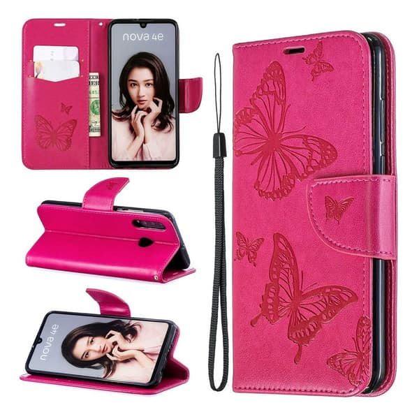 Butterfly Huawei P30 Lite veske - Rose Pink