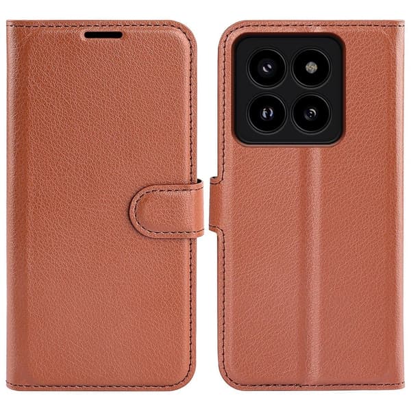 Klassisk Xiaomi 14 Pro flip etui - Brun Brown