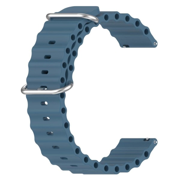 20mm Universal wave design silicone watch strap - Blue Blue