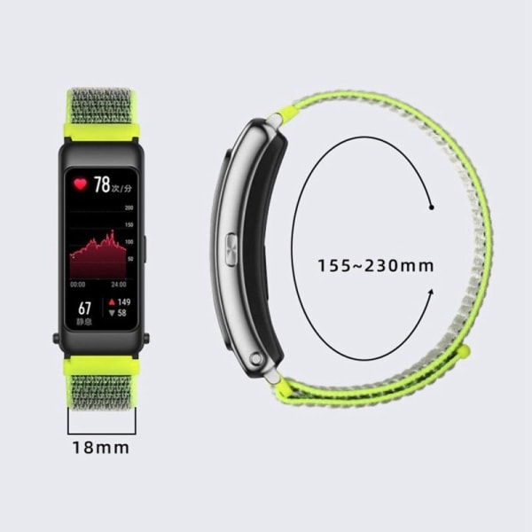 Huawei Band 6 / 3 klockarmband i nylon - Mörk Olivgrön Grön