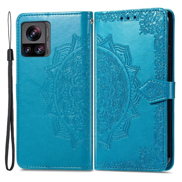 Mandala Motorola Edge 30 Ultra / X30 Pro Flip Etui - Blå Blue