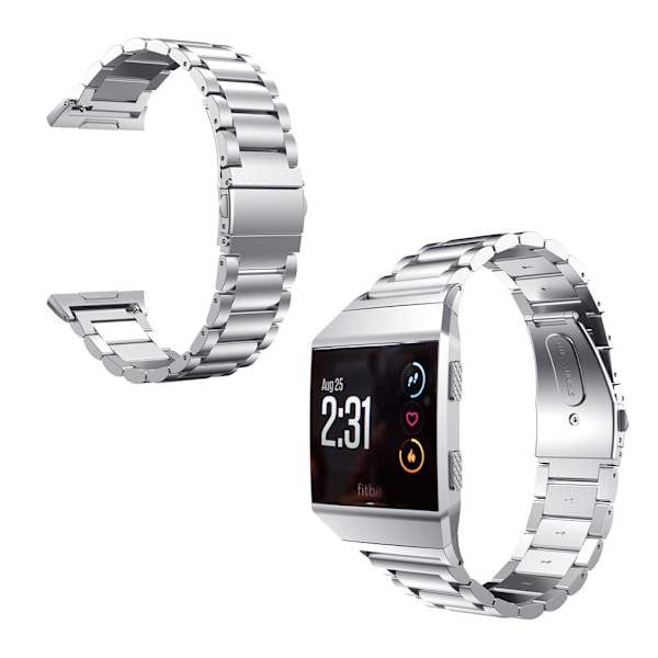 Fitbit Ionic eleganttinen ranneke - Hopea Silver grey