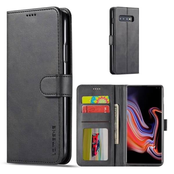 LC.IMEEKE Samsung Galaxy S10 Plus flip etui - Svart Black