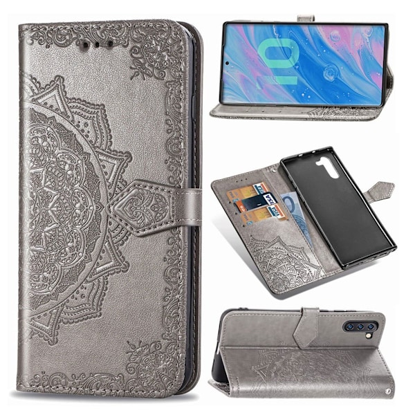 Mandala läder Samsung Galaxy Note 10 fodral - Brun Brun