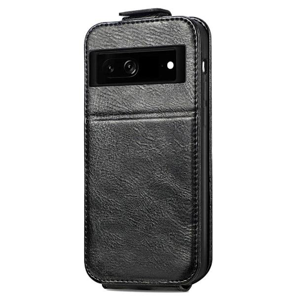 Vertical Flip Phone Suojakotelo With Zipper For Google Pixel 7a - Musta Black
