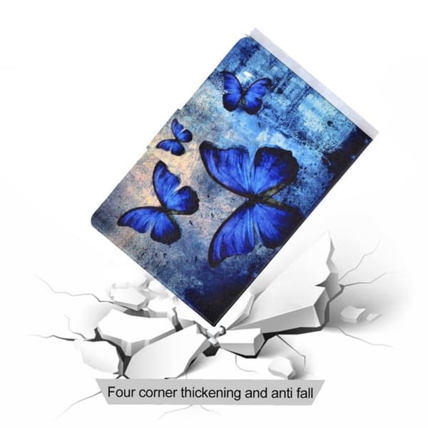 Lenovo Tab M10 Mønster Printing Lær Etui - Blåe Sommerfugler Blue