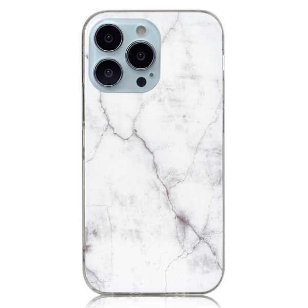 Marble iPhone 14 Pro Max Etui - Hvit Klinkekule White