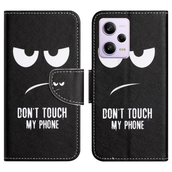 Wonderland Xiaomi Poco X5 / Redmi Note 12 Flippetui - Don't Touch My Phone Black