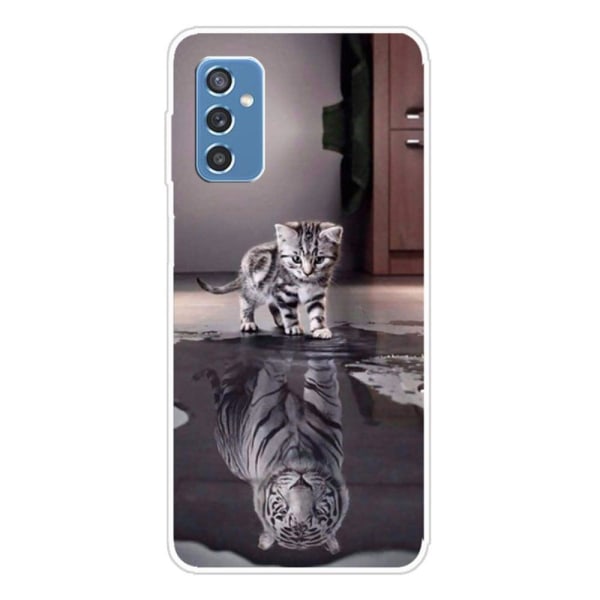 Deco Samsung Galaxy M52 5G skal - Katt Och Tiger Silvergrå