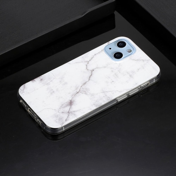 Marble design iPhone 14 Plus cover - Hvid Marmor White